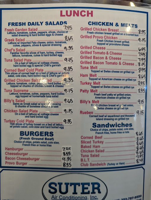 Menu Billys Cafe - 2