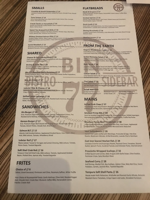Menu Bin 77 Bistro Sidebar - 4