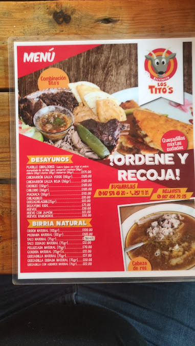 Menu Birrieria Los Titos Bugambilias - 1