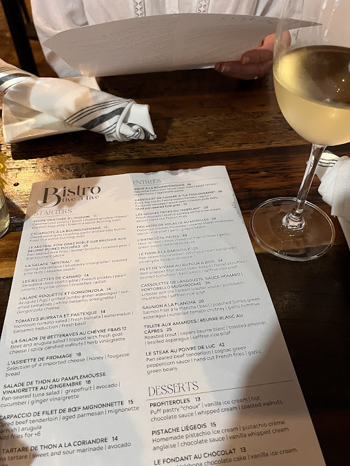 Menu Bistro 555 - 0