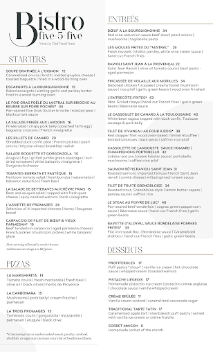 Menu Bistro 555 - 9