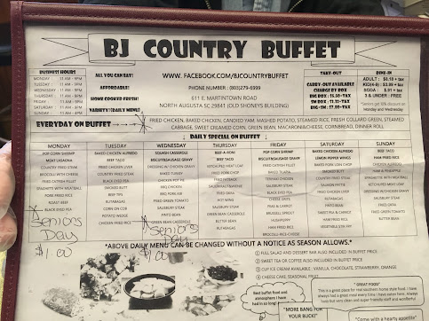 Menu Bj Country Buffet - 5