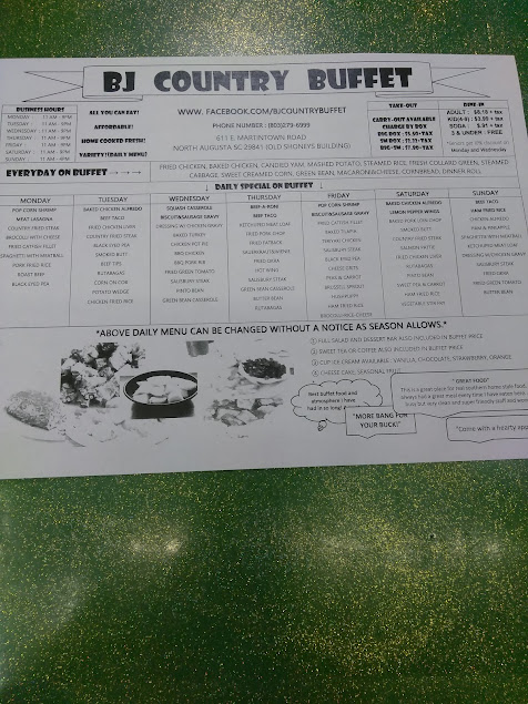 Menu Bj Country Buffet - 6