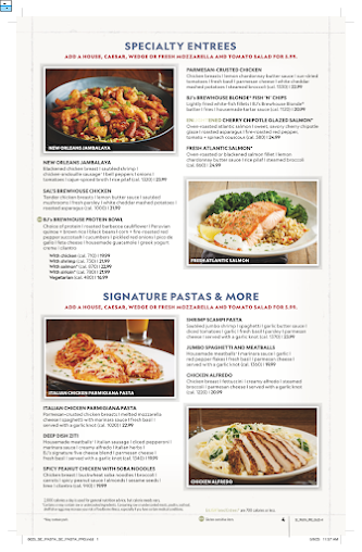 Menu Bj's Restaurant & Brewhouse - 0