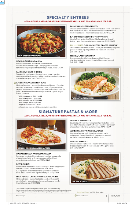 Menu Bj's Restaurant & Brewhouse - 2