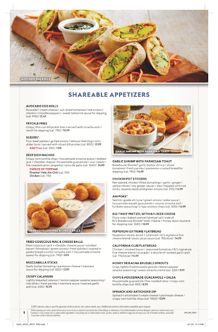 Menu Bj's Restaurant & Brewhouse - 3
