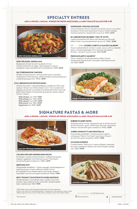 Menu Bj's Restaurant & Brewhouse - 9