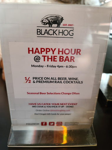 Menu Black Hog Bbq Bar Frederick - 1