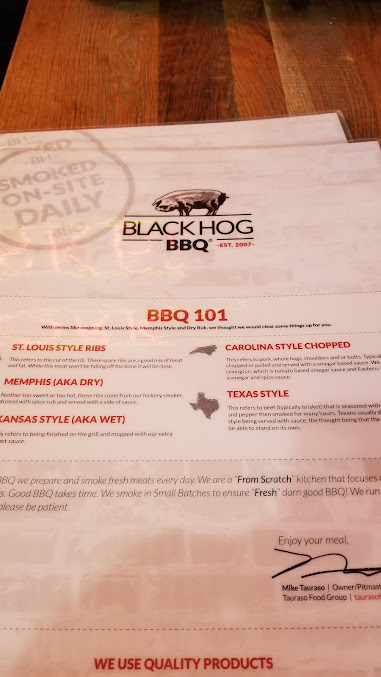 Menu Black Hog Bbq Bar Frederick - 9