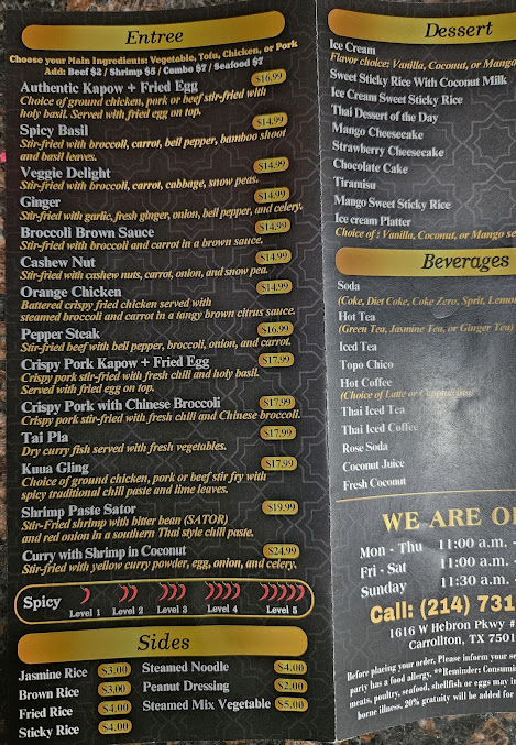 Menu Black Thai Authentic Cuisine - 3