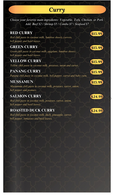 Menu Black Thai Authentic Cuisine - 5