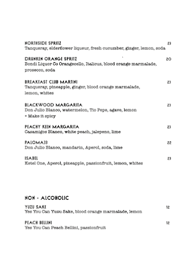 Menu Blackwood - 1