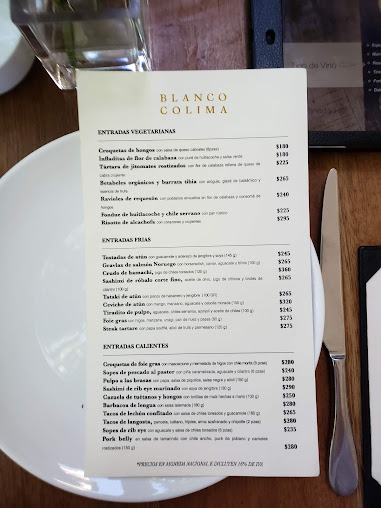 Menu Blanco Colima - 1