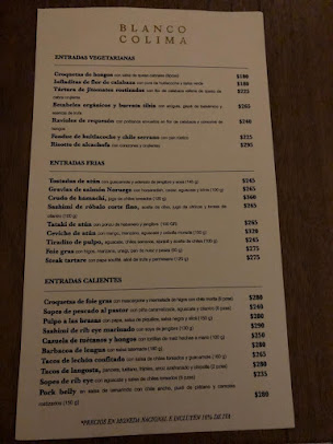 Menu Blanco Colima - 2