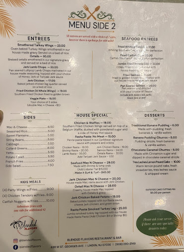 Menu Blended Flavors Restaurant & Bar - 0