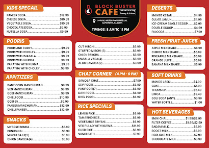 Menu Blockbuster Cafe Bakery Indian Pure Vegetarian - 5