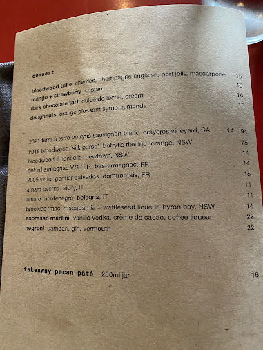 Menu Bloodwood Restaurant & Bar - 9