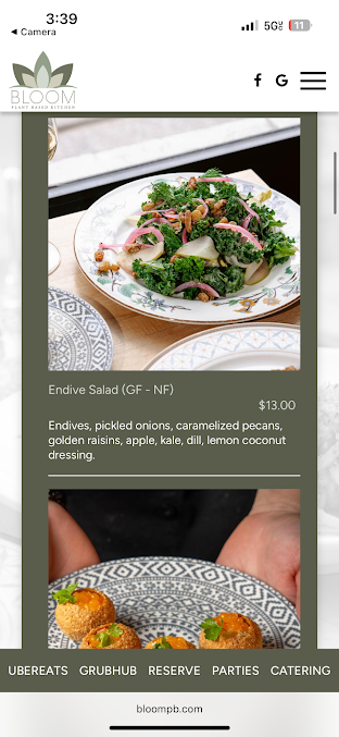 Menu Bloom Plant Based Kitchen - 2