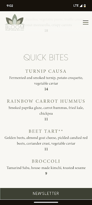 Menu Bloom Plant Based Kitchen - 5