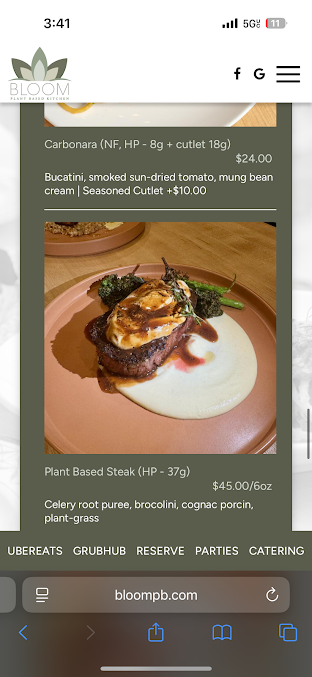 Menu Bloom Plant Based Kitchen - 7