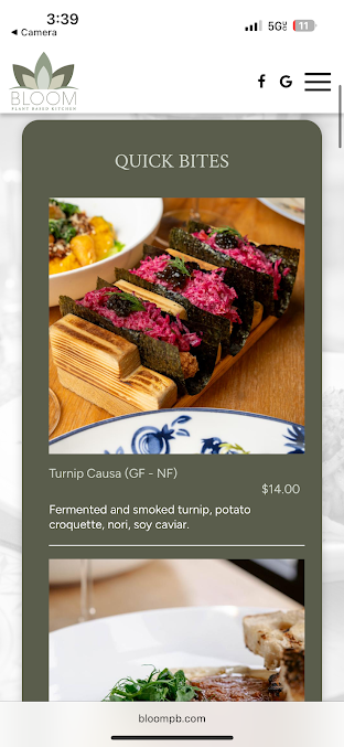 Menu Bloom Plant Based Kitchen - 9