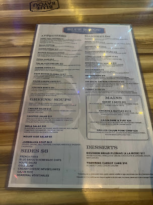 Menu Blue Bayou - 1