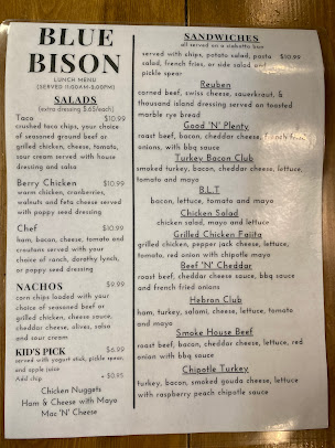 Menu Blue Bison - 0