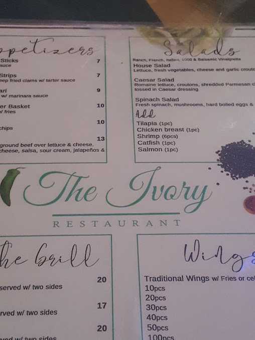 Menu Blue Ivory Nightclub - 0