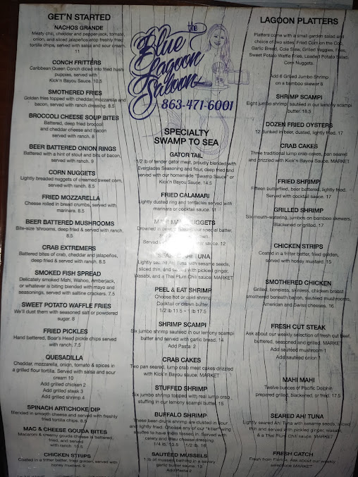Menu Blue Lagoon Saloon - 1