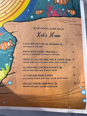 Menu Blue Moon Over Avila - 4