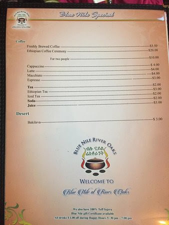 Menu Blue Nile - 1