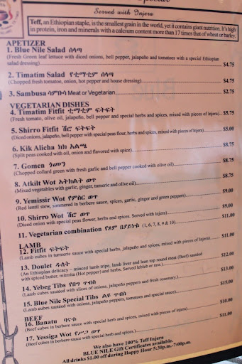 Menu Blue Nile - 2
