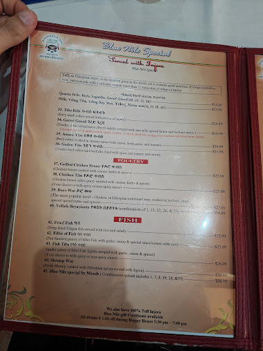 Menu Blue Nile - 7