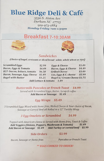 Menu Blue Ridge Deli Cafe - 3