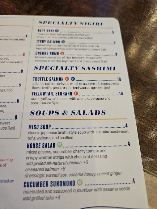 Menu Blue Sushi Sake Grill - 1