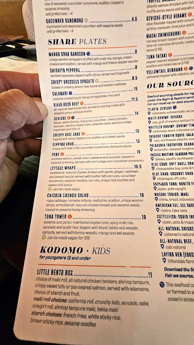 Menu Blue Sushi Sake Grill - 6