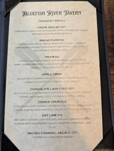 Menu Bluefish River Tavern - 0
