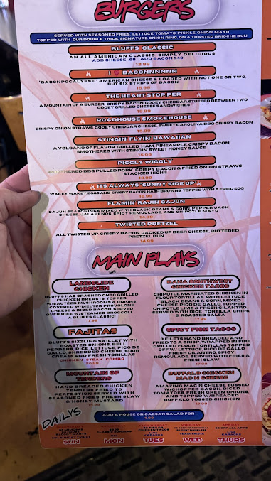 Menu Bluffs Grill And Tap - 0