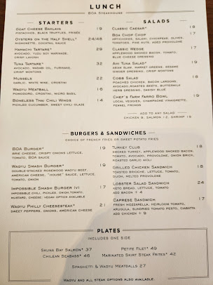 Menu Boa Steakhouse Manhattan Beach - 1