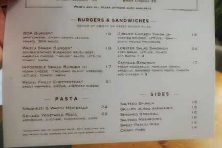Menu Boa Steakhouse Manhattan Beach - 2