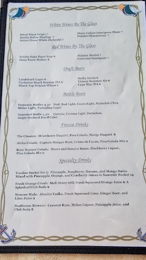 Menu Boathouse Restaurant - 1