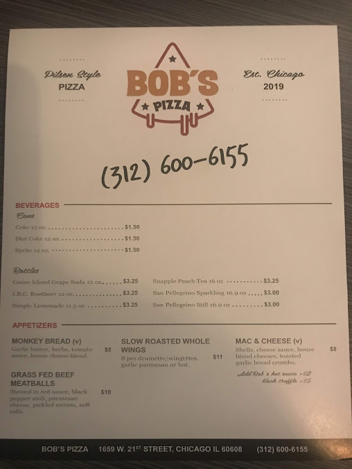 Menu Bob’s Pizza - 3