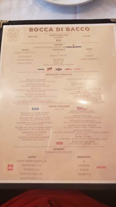 Menu Bocca Di Bacco Theater District - 7