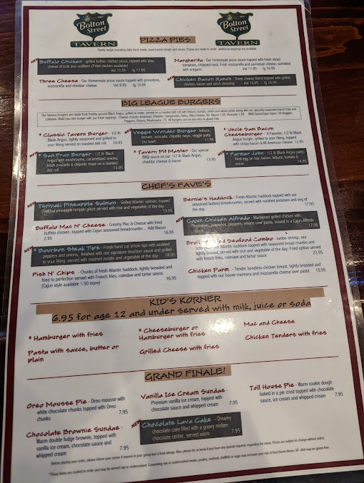 Menu Bolton Street Tavern - 3