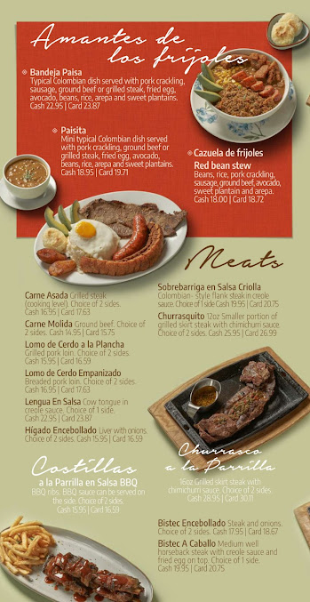 Menu Bonanza Colombian Delights - 1