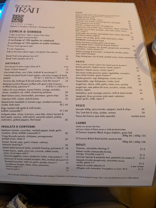 Menu Bondi Trattoria - 6