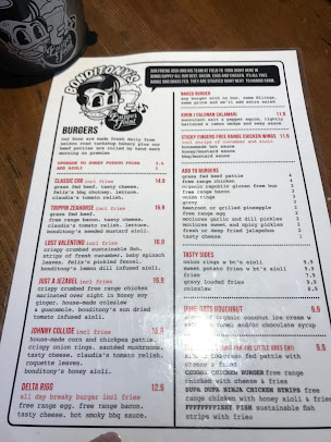 Menu Bonditony's Burger Joint - 8