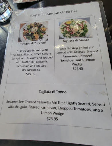 Menu Bongiornos Cucina Italiana Pizzeria - 9
