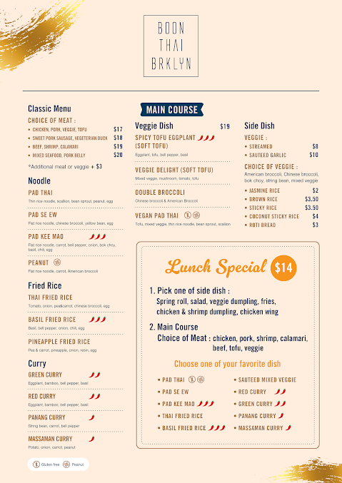 Menu Boonthai Brooklyn - 1