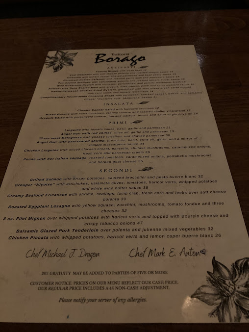 Menu Borago Restaurant - 1